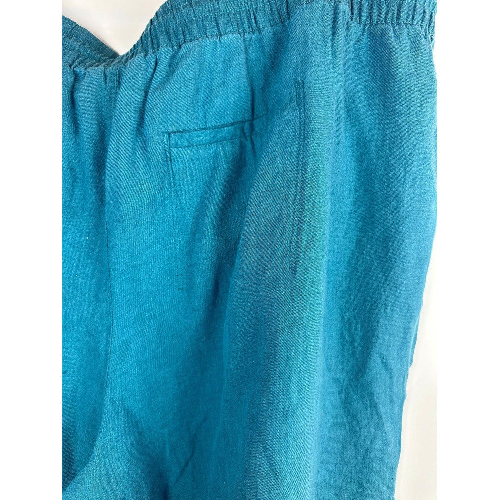 NWT Athleta Retreat Linen Wide Leg Pant Teal Blue/Green Women's Plus Size 26 - Picture 6 of 15